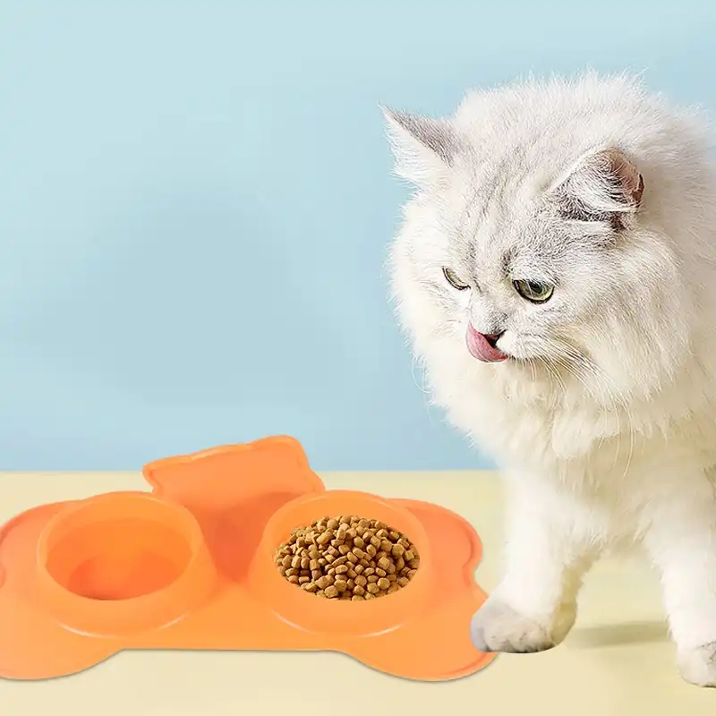 Whisker-Friendly Cat-Shaped Silicone Pet Feeding Plate for Retail Lines